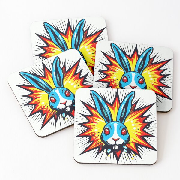 Item preview,  Blue Rabbit with an Explosion in the Background designed and sold by Rafal Saluszewski.