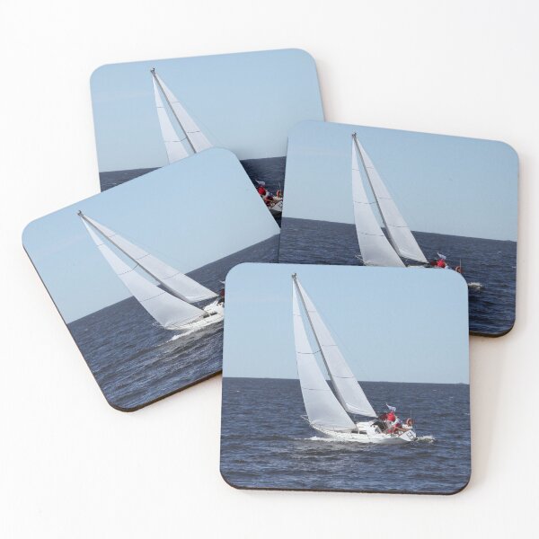 Item preview, yacht in motion on the open sea, the sails are filled with wind designed and sold by mrivserg.