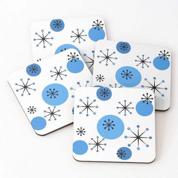 Item preview, Atomic Era Starbursts Blue designed and sold by thepixelgarden.