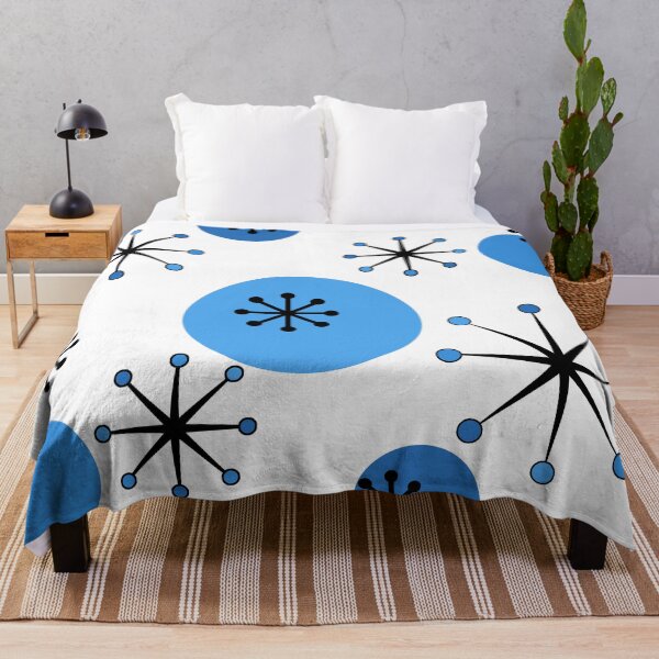 Item preview, Atomic Era Starbursts Blue designed and sold by thepixelgarden.