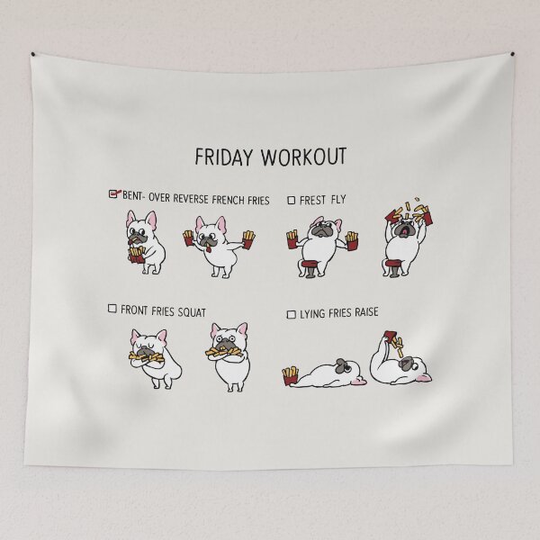 Item preview, Friday Workout with French Bulldog designed and sold by Huebucket.
