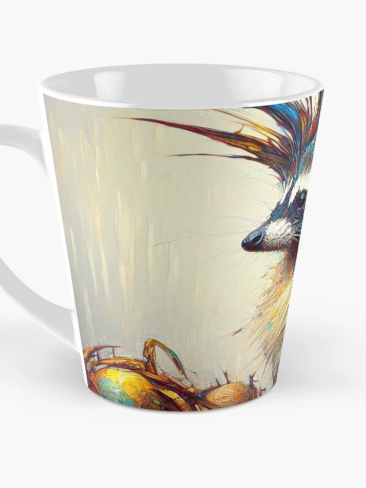 Thumbnail 3 of 4, Coffee Mug, Quail Raccoon, Abstract Expressionism designed and sold by ComputerContent.