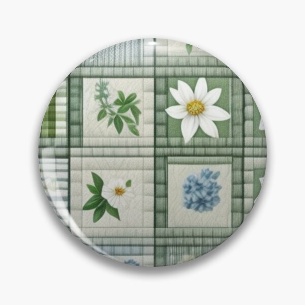 Item preview, Green floral Patchwork quilt  designed and sold by Roxburylane.