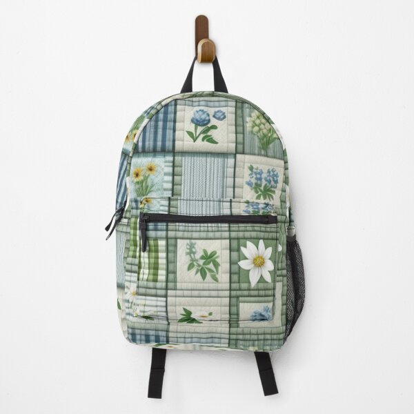 Item preview, Green floral Patchwork quilt designed and sold by Roxburylane.