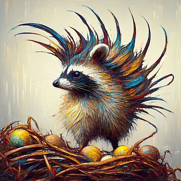 Artwork thumbnail, Quail Raccoon, Abstract Expressionism by ComputerContent