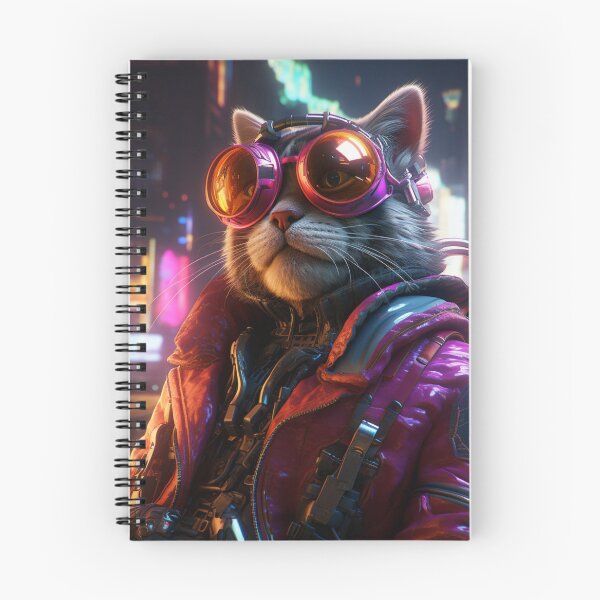 Artikelvorschau, Cyberpunk Katze Glas Violet Meow Shaggy Town entworfen und verkauft von GrinGalore.