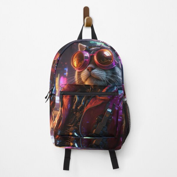 Artikelvorschau, Cyberpunk Katze Glas Violet Meow Shaggy Town entworfen und verkauft von GrinGalore.