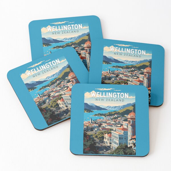 Item preview, Wellington New Zealand Travel Art Vintage designed and sold by KrisSidDesigns.