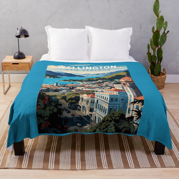 Item preview, Wellington New Zealand Travel Art Vintage designed and sold by KrisSidDesigns.