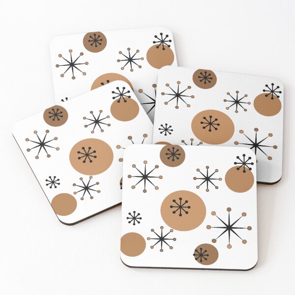 Item preview, Atomic Era Starbursts Brown designed and sold by thepixelgarden.