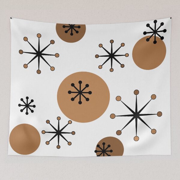Item preview, Atomic Era Starbursts Brown designed and sold by thepixelgarden.