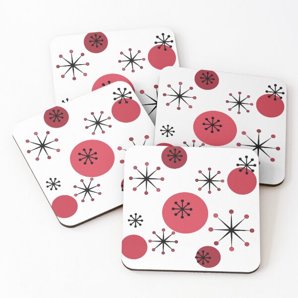 Item preview, Atomic Era Starbursts Dark Red designed and sold by thepixelgarden.