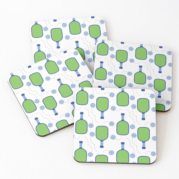 Item preview, Pickleball Rackets and Bouncing Ball Pattern in Blue and Green designed and sold by VintageStyle.
