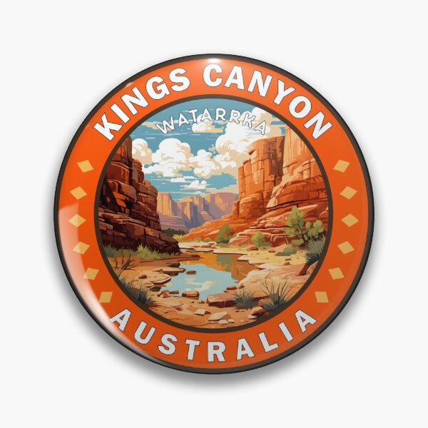 Item preview, Kings Canyon Northern Territory Australia Travel Art Badge designed and sold by KrisSidDesigns.