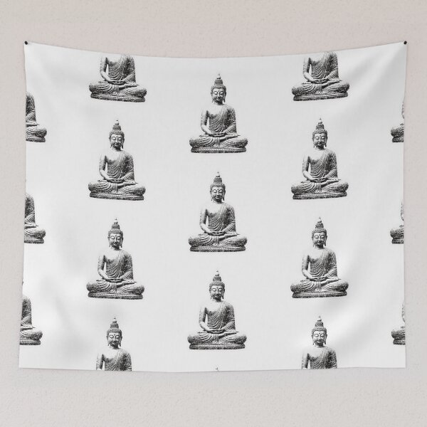 Item preview, Black White buddha , religion stickers, Digital Art, buddha Modern art 3D  designed and sold by MartynGrey.