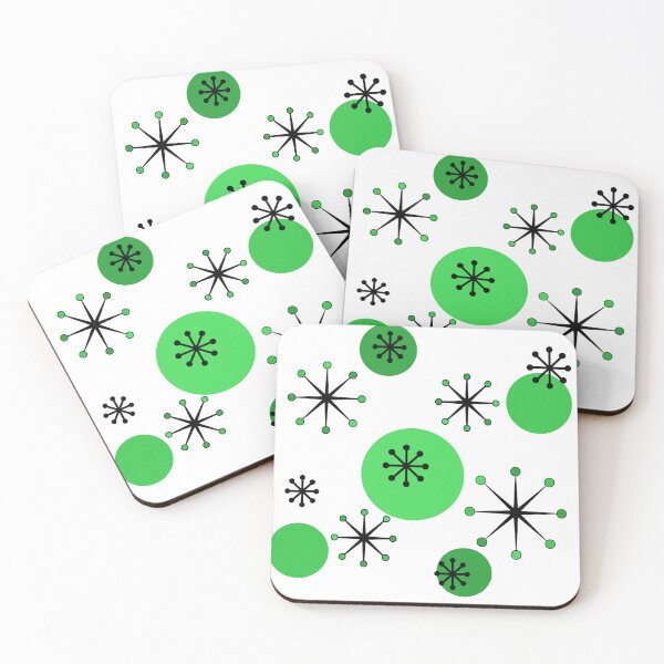 Item preview, Atomic Era Starbursts Green designed and sold by thepixelgarden.