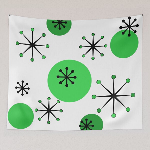 Item preview, Atomic Era Starbursts Green designed and sold by thepixelgarden.