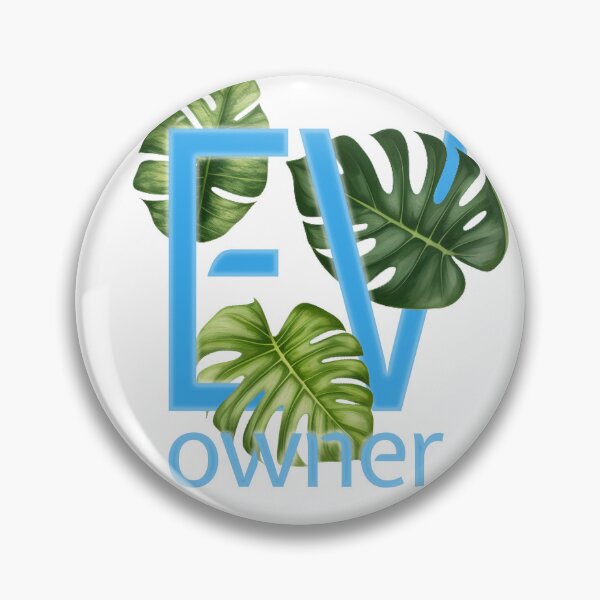 Item preview, EV Owner Green Leaves Electric Vehicle car (blue on white) designed and sold by SpottedDesigns.