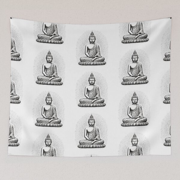 Item preview, Black White buddha Digital Art, buddha Modern art 3D  designed and sold by MartynGrey.