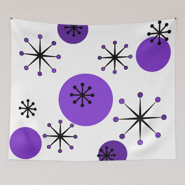 Item preview, Atomic Era Starbursts Indigo designed and sold by thepixelgarden.