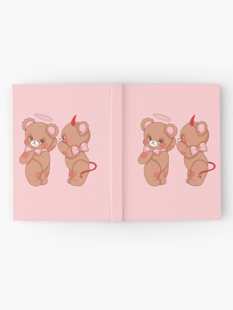 Angle & Devil Teddy Bears | Cherub Aesthetic | Hardcover Journal