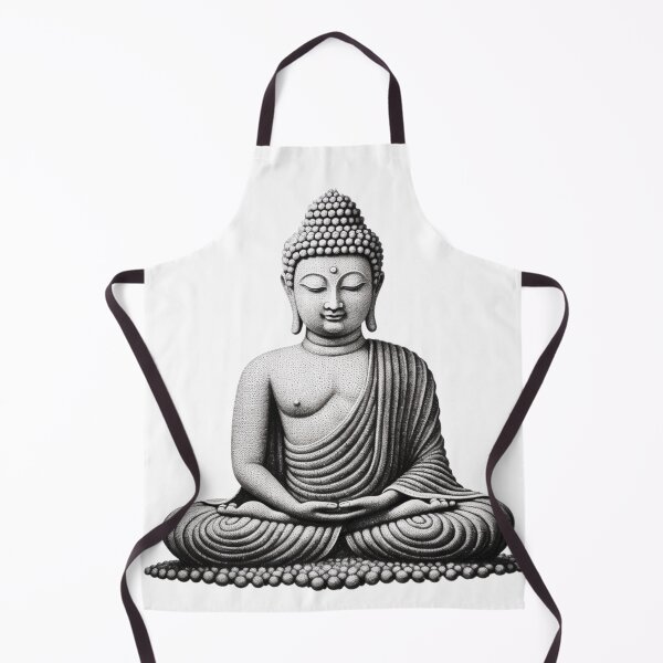 Item preview, Black White buddha for yoga and focus of attention designed and sold by MartynGrey.