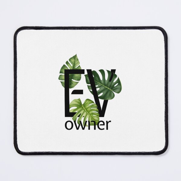Item preview, EV Owner Green Leaves Electric Vehicle car (black on white) designed and sold by SpottedDesigns.