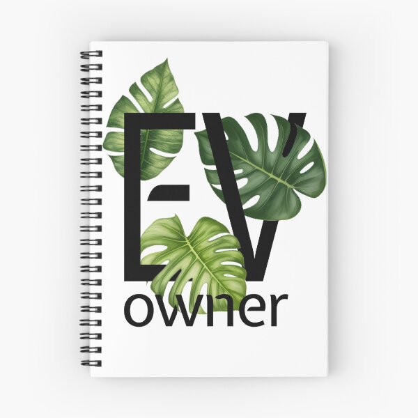 Item preview, EV Owner Green Leaves Electric Vehicle car (black on white) designed and sold by SpottedDesigns.