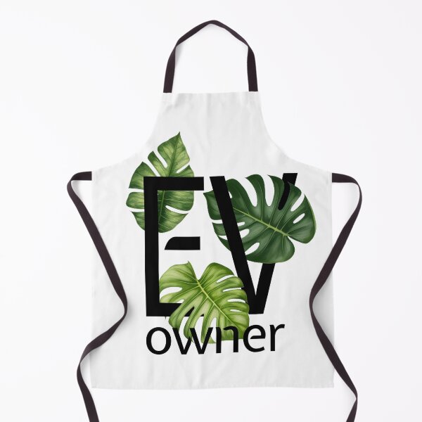 Item preview, EV Owner Green Leaves Electric Vehicle car (black on white) designed and sold by SpottedDesigns.