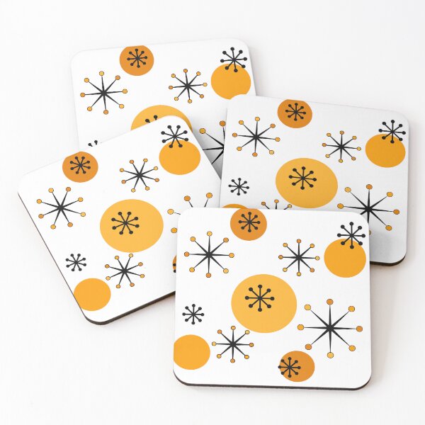 Item preview, Atomic Era Starbursts Orange designed and sold by thepixelgarden.