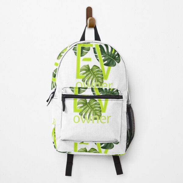 Item preview, EV Owner Green Leaves Electric Vehicle car (lime green GLOW on white) designed and sold by SpottedDesigns.