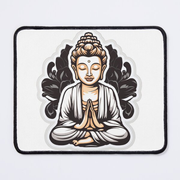 Item preview, Black White buddha Buddhist symbol , 3D Black White statue designed and sold by MartynGrey.