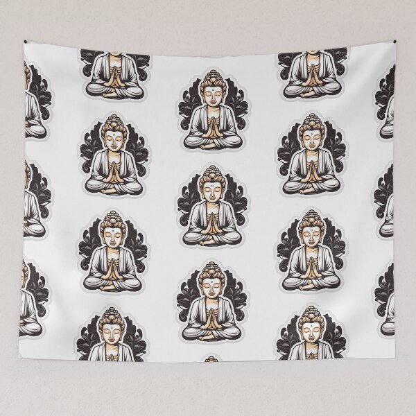 Item preview, Black White buddha Buddhist symbol , 3D Black White statue designed and sold by MartynGrey.
