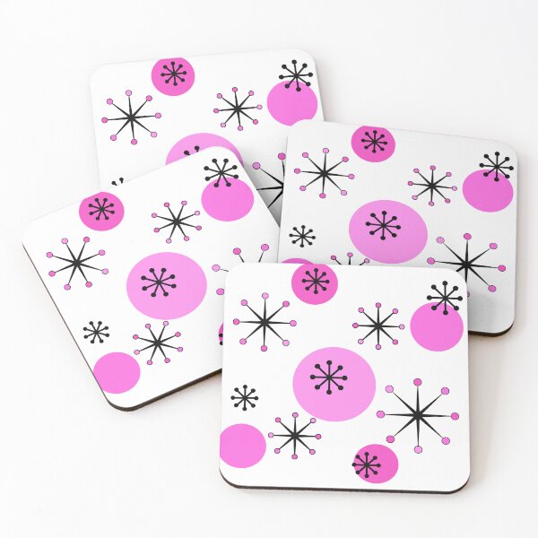 Item preview, Atomic Era Starbursts Pink designed and sold by thepixelgarden.