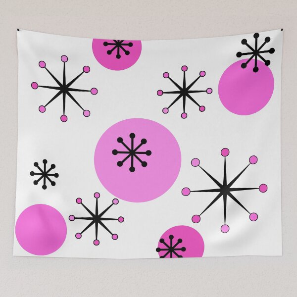 Item preview, Atomic Era Starbursts Pink designed and sold by thepixelgarden.