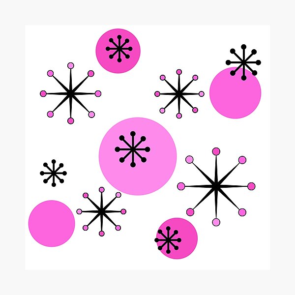 Artikelvorschau, Atomic Era Starbursts Pink entworfen und verkauft von thepixelgarden.
