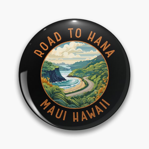 Item preview, Road to Hana Maui Hawaii Retro Distressed Circle designed and sold by KrisSidDesigns.