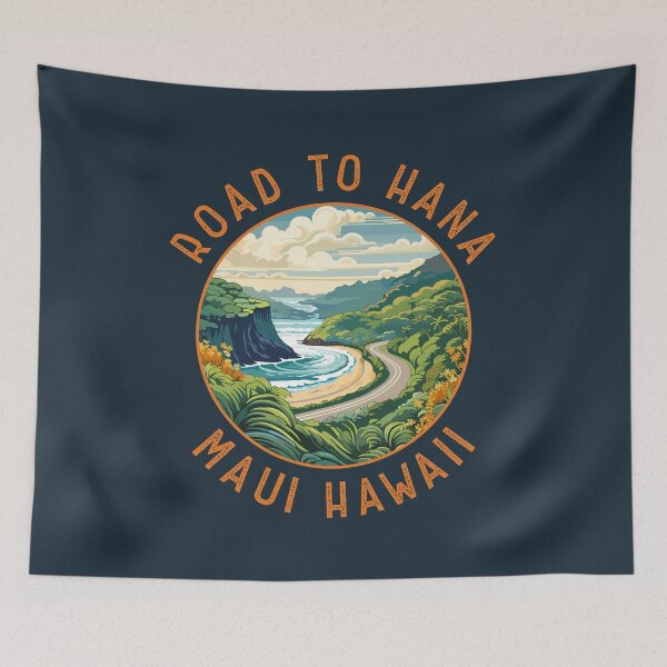 Item preview, Road to Hana Maui Hawaii Retro Distressed Circle designed and sold by KrisSidDesigns.