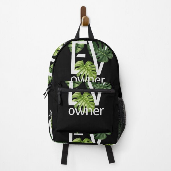 Item preview, EV Owner Green Leaves Electric Vehicle car (off white on black, no glow) designed and sold by SpottedDesigns.