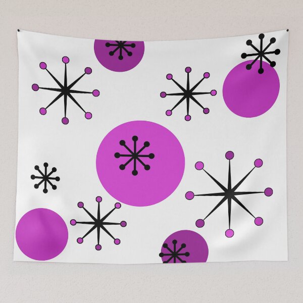 Item preview, Atomic Era Starbursts Purple designed and sold by thepixelgarden.