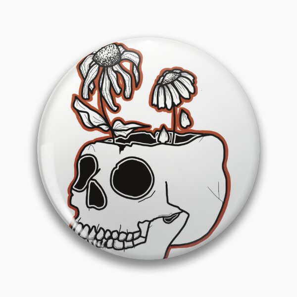 Item preview, Skull vase with wilting flowers designed and sold by Thebusybeestore.