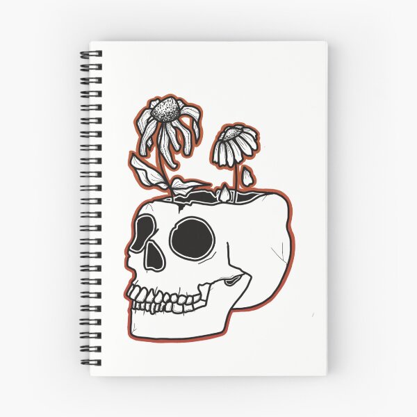 Item preview, Skull vase with wilting flowers designed and sold by Thebusybeestore.
