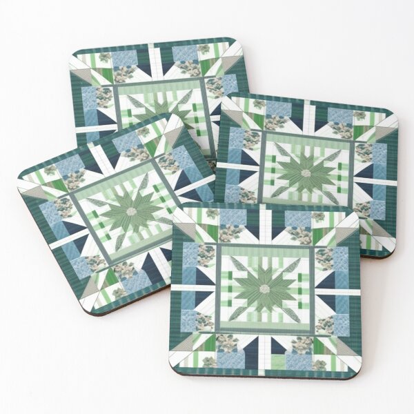 Item preview, Green blue Patchwork  designed and sold by Roxburylane.