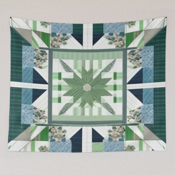 Item preview, Green blue Patchwork  designed and sold by Roxburylane.