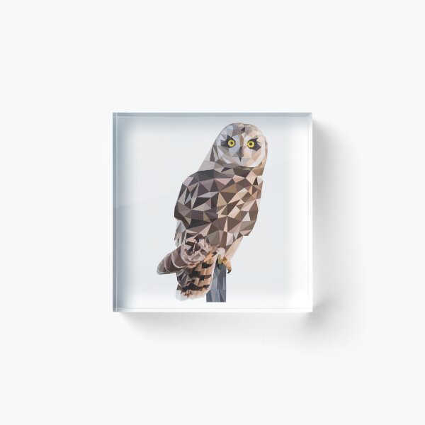 Item preview, Illustrated owl in polygonal style in brown tones designed and sold by shennix.