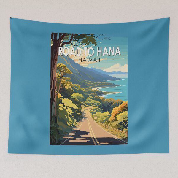 Item preview, Road to Hana Maui Hawaii Travel Art Vintage designed and sold by KrisSidDesigns.