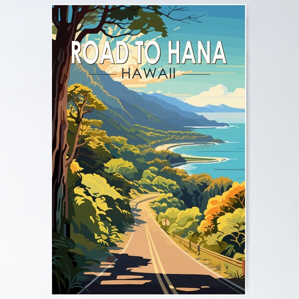 Item preview, Road to Hana Maui Hawaii Travel Art Vintage designed and sold by KrisSidDesigns.