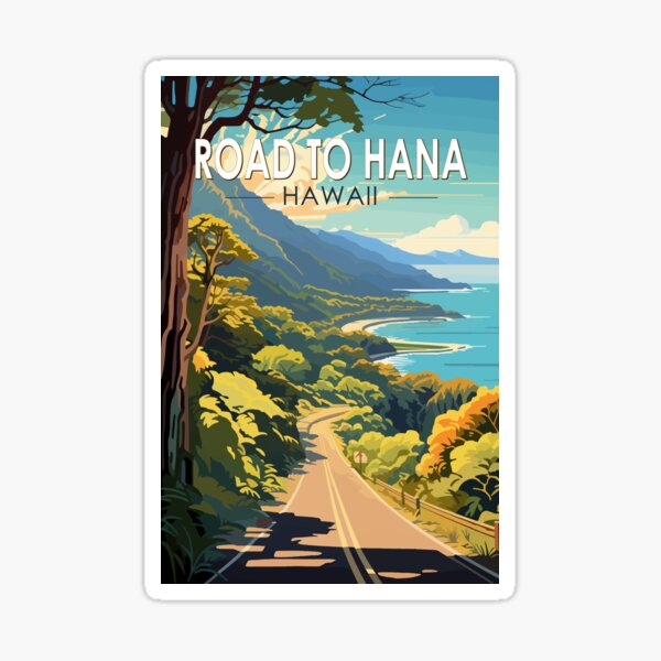 Item preview, Road to Hana Maui Hawaii Travel Art Vintage designed and sold by KrisSidDesigns.