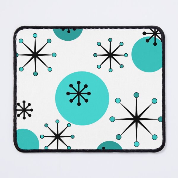 Item preview, Atomic Era Starbursts Turquoise designed and sold by thepixelgarden.