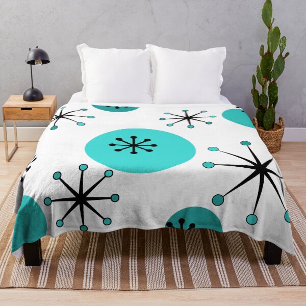 Item preview, Atomic Era Starbursts Turquoise designed and sold by thepixelgarden.